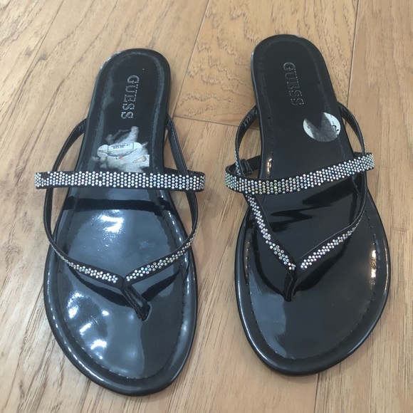 Guess sandal flip flop show black bling diamond - Picture 3 of 7
